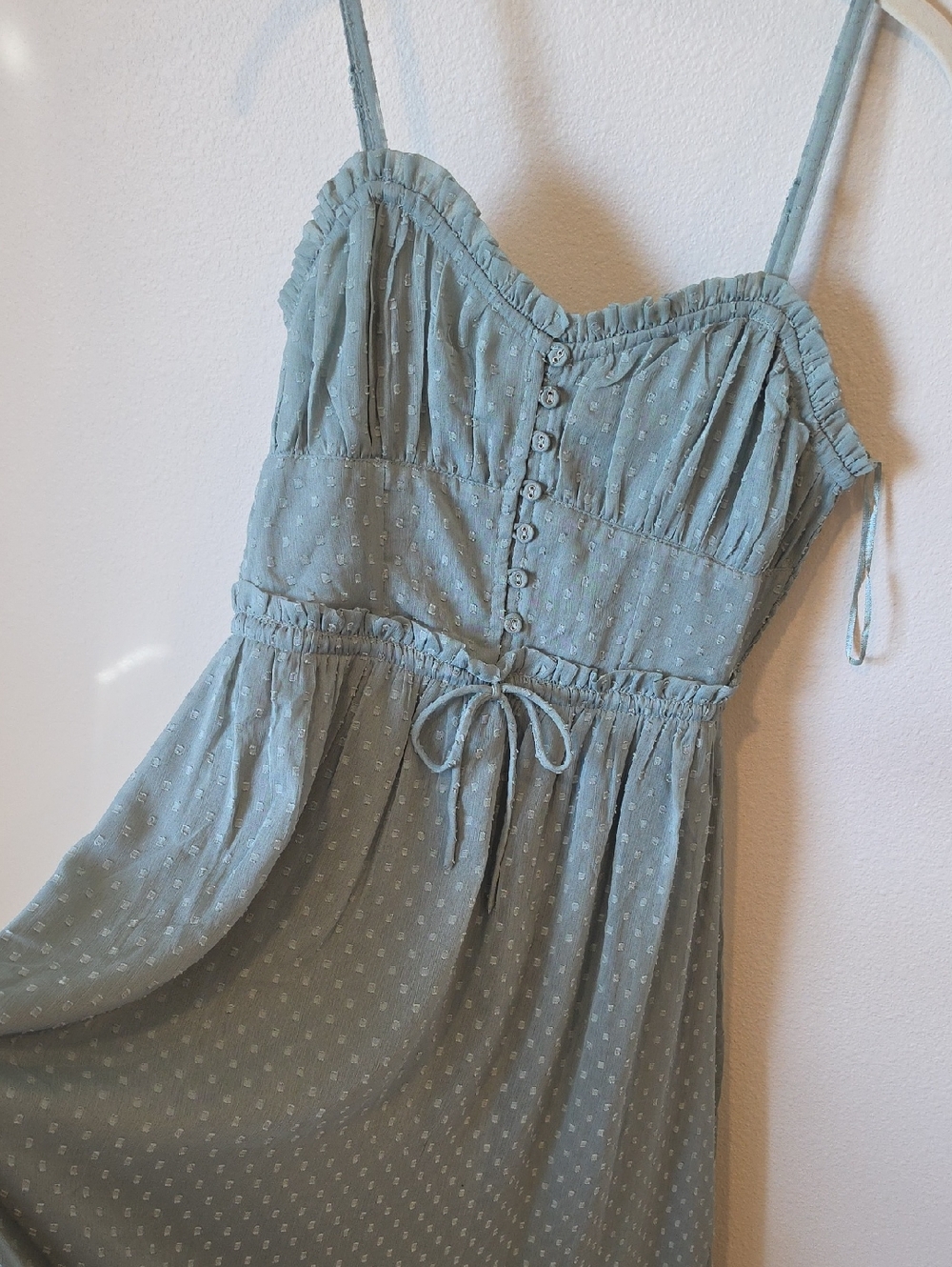 Patrons of Peace Dusty Sage Textured Button-Front Dress